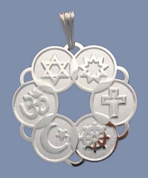 Small Interfaith Pendant (Silver-plated or Multicolor)