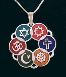 Small Interfaith Pendant (Silver-plated or Multicolor)