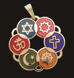 Large Interfaith Pendant (Gold-plated or Multicolor)