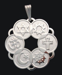 Large Interfaith Pendant (Silver-plated or Multicolor)